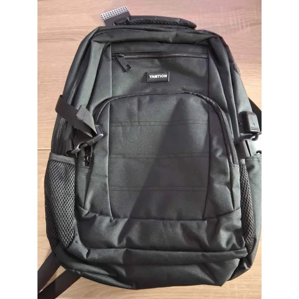 Yamtion Laptop Backpack Black 1680D Nylon School Travel Bag with USB Port NWT